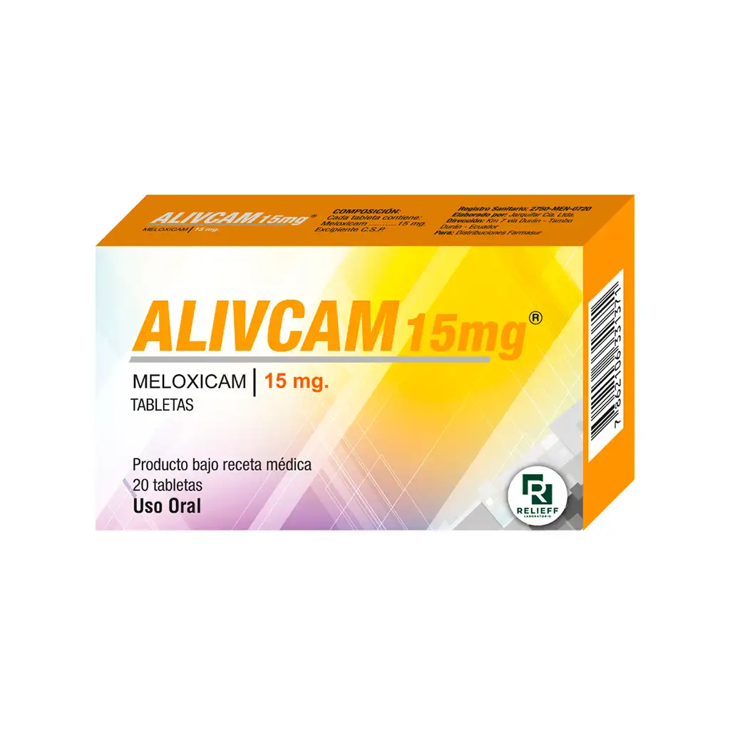 Alivcam Tabletas de 15mg Caja x20