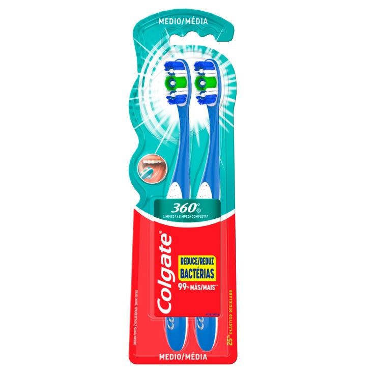 COLGATE CEPILLO LIMPIEZA 360 SUAVE X2