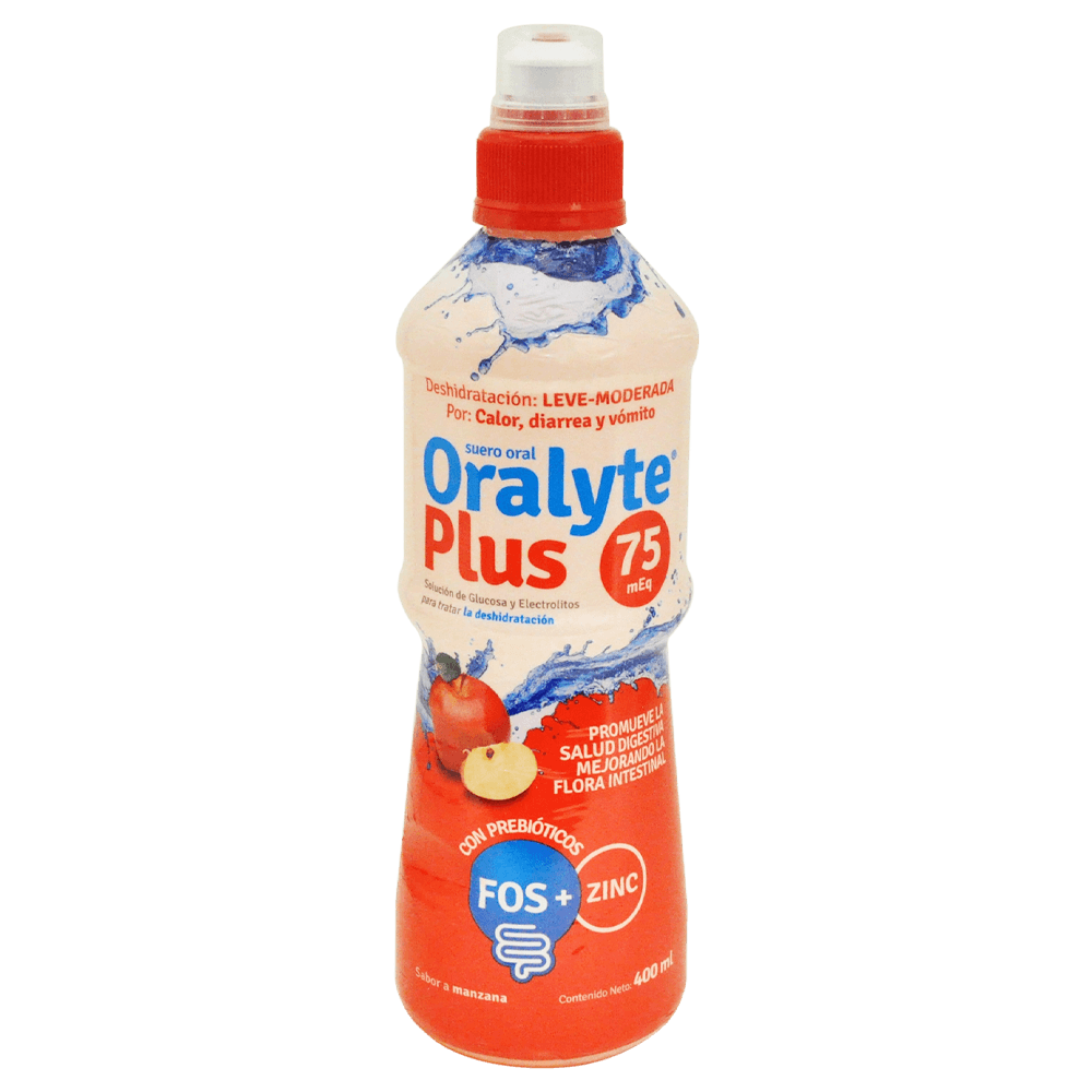 ORALYTE PLUS 75 MANZANA+ZINC 400 ML