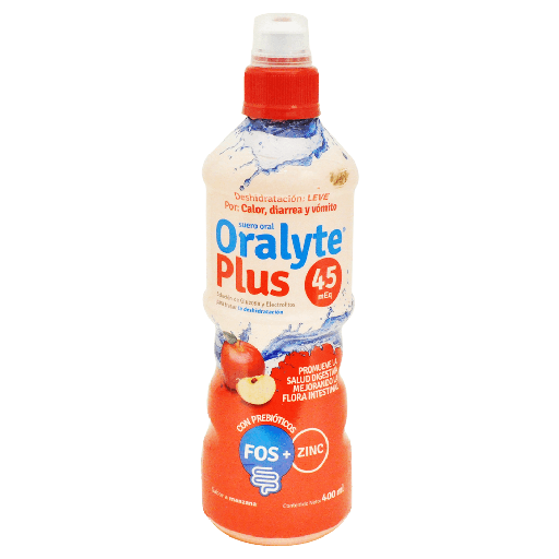 [7862119360344] ORALYTE PLUS 45 MANZANA -ZINC 400 ML