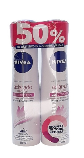 [7861122004450] NIVEA SPRAY ACLARADO SATIN COMBO X 2