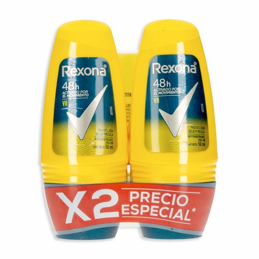 [7861001360967] REXONA ROLLON V8 COMBO X 2
